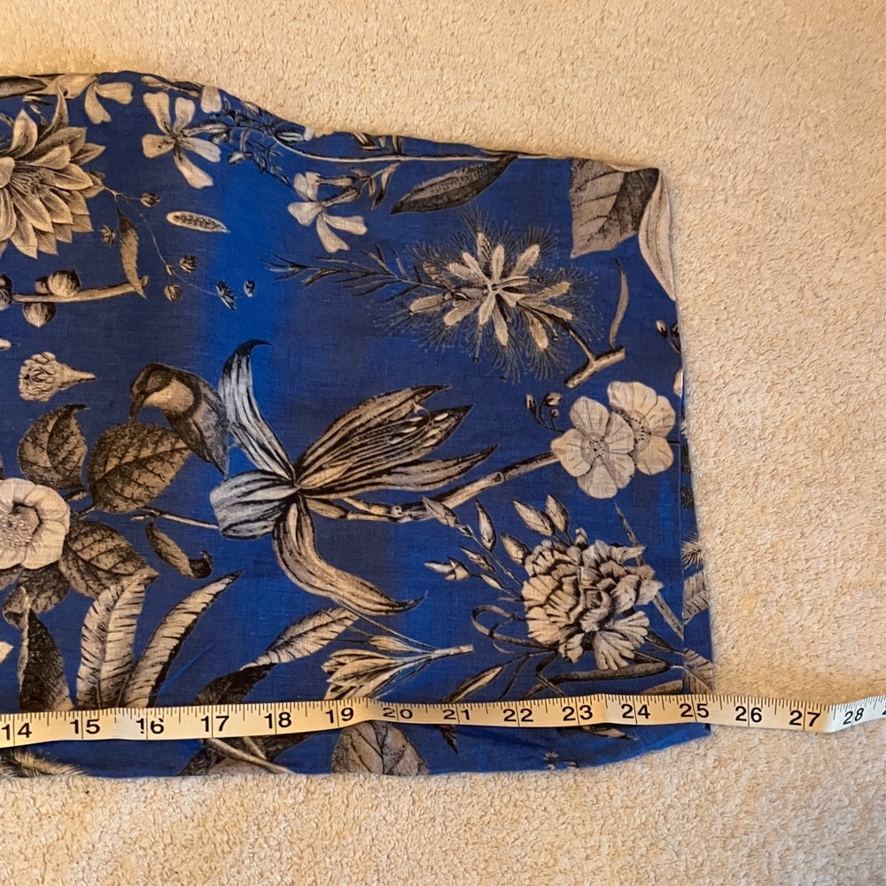 J Crew floral linen wide leg cropped pants - Picture 6 of 8